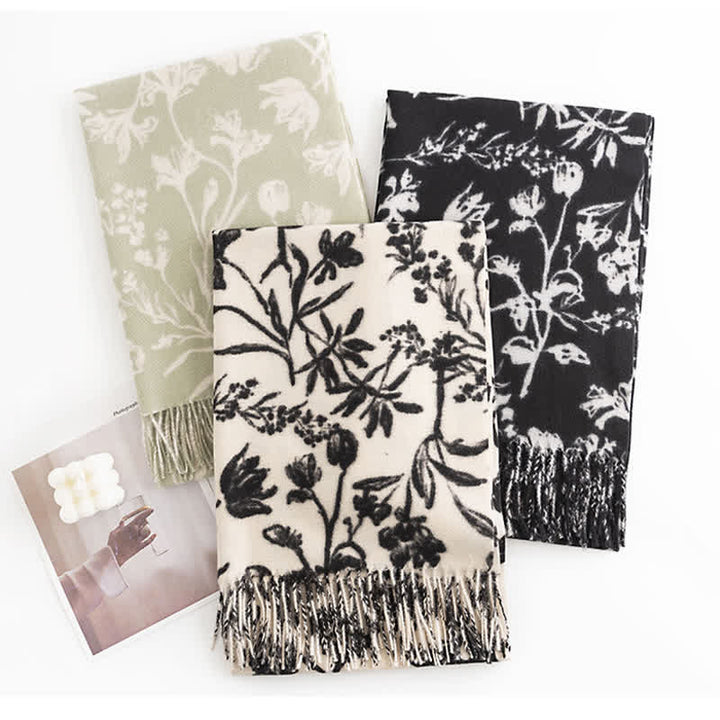 Women's Cream Sweet Flower Botanical Scarf - image 5