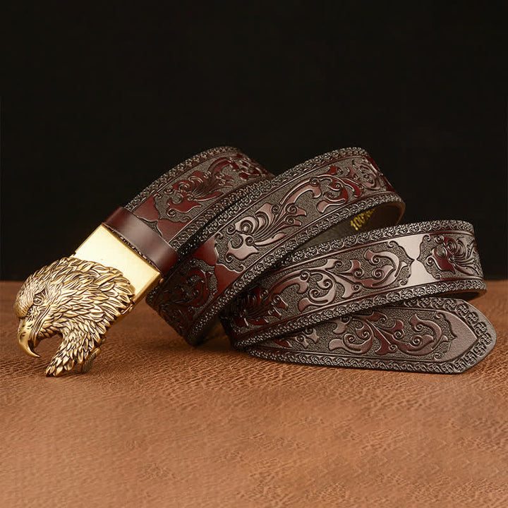 Men's Three-dimensional Eagle Head Leather Belt - image 2