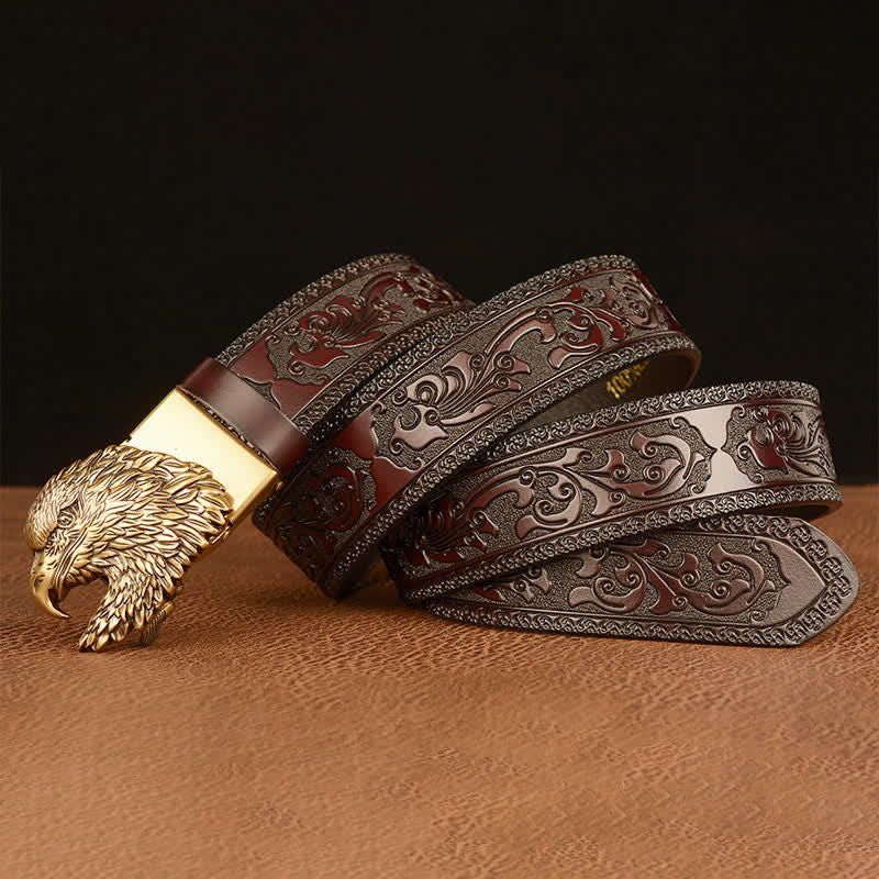 Men's Three-dimensional Eagle Head Leather Belt - image 2