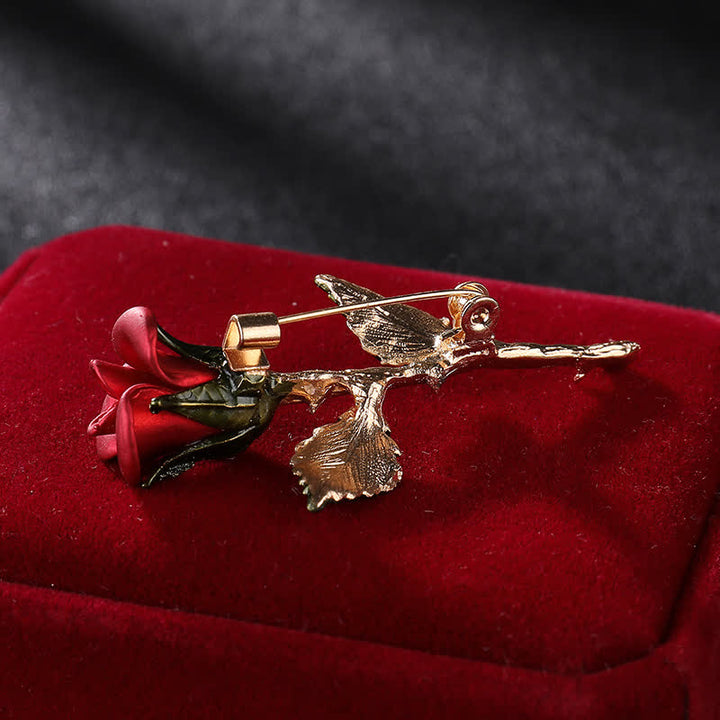 Men's Romantic Gold Rose Brooch - image 2