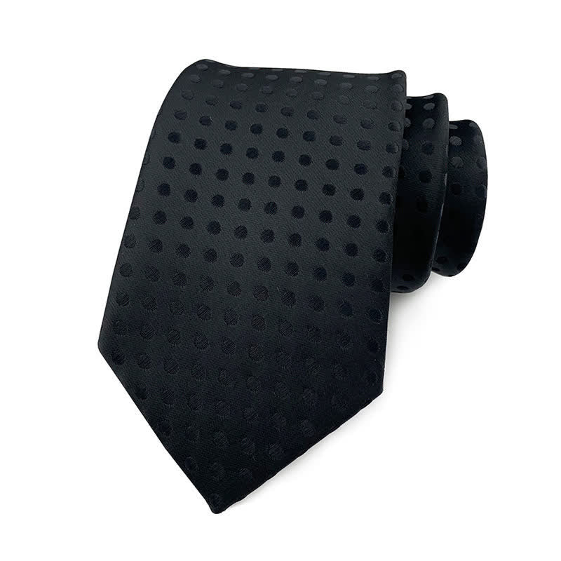 Men's Polka Dots Necktie - Small Dots - Black - image 16