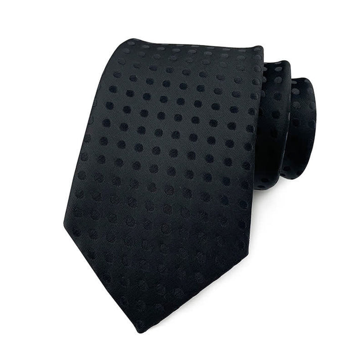 Men's Polka Dots Necktie - Small Dots - Black - image 16