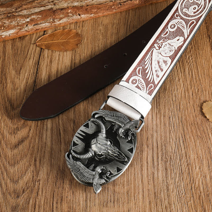 Men's Vintage Bull & Dual Eagles Leather Belt - image 13