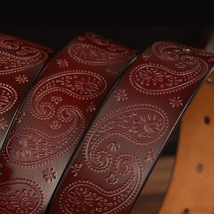 Women's Retro Floral Decorative Leather Belt - image 7