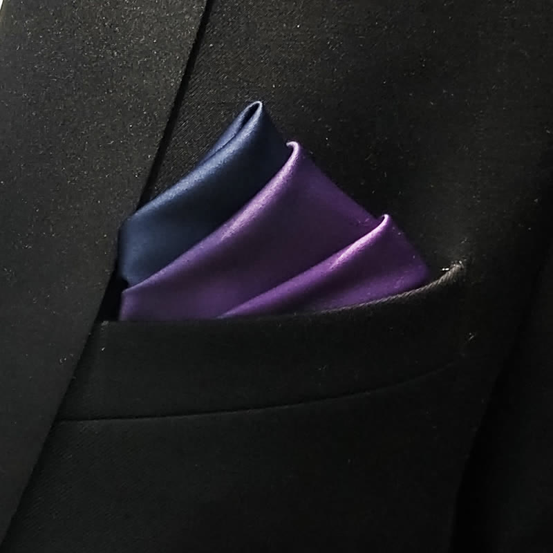 Men's Graudated Pocket Square Twist Bow Tie - Pocket Square - image 5