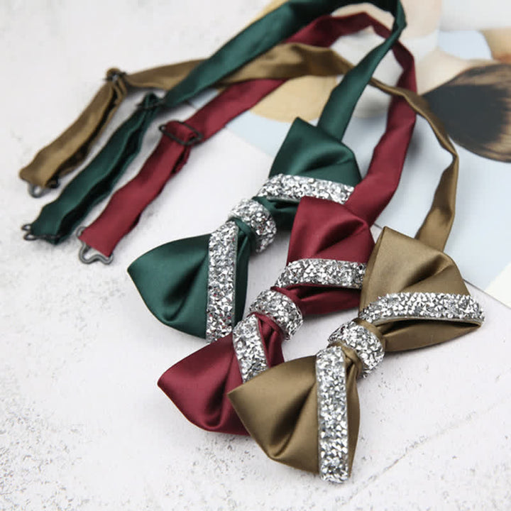 Men's Glittering Rhinestone Wedding Bow Tie - image 4