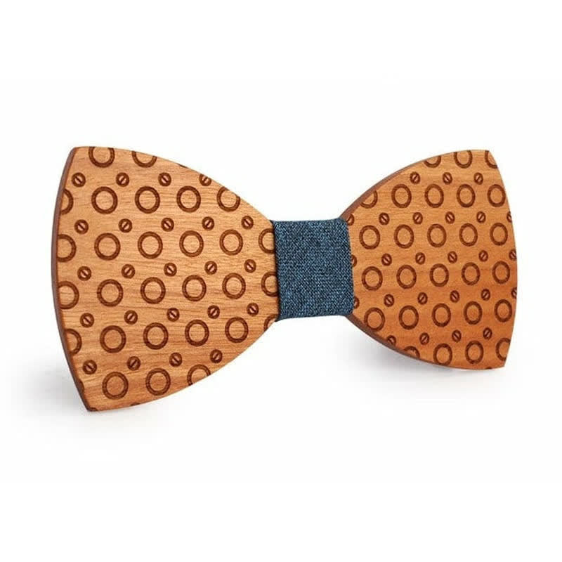 Men's Regular Polka Dot Wooden Bow Tie - Teal - image 4