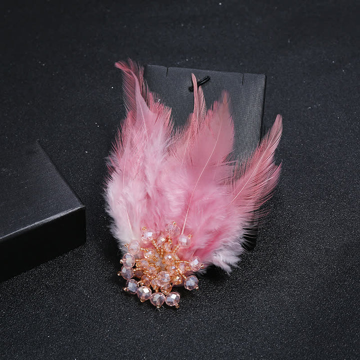 Women's Luxury Crystal Branch Snowflake Feather Brooch - Snowflake - Pink - image 13