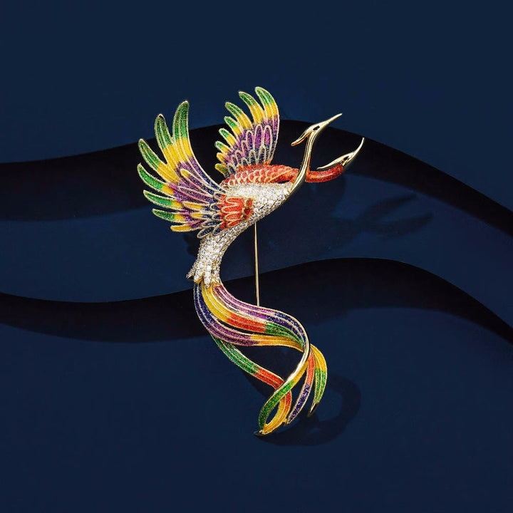 Women's Flying Two Headed Phoenix Brooch - Colored - image 7