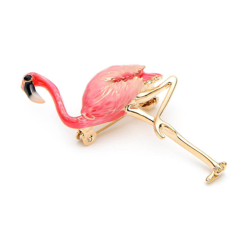Women's Exotic Enamel Flamingo Brooch - image 3