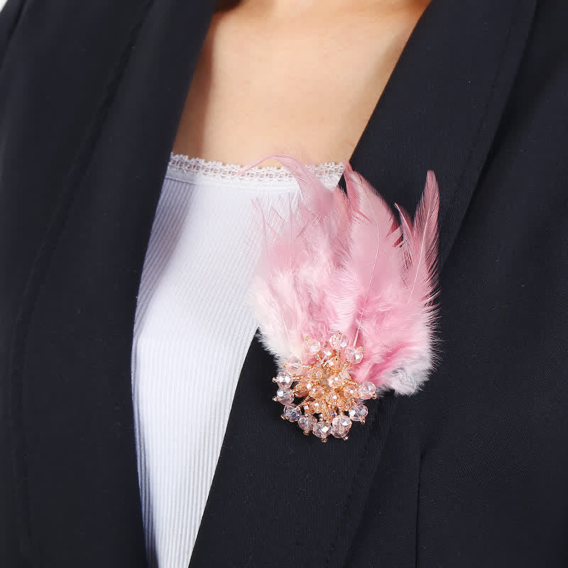 Women's Luxury Crystal Branch Snowflake Feather Brooch - image 14