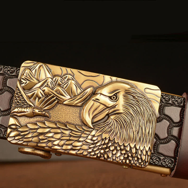 Men's Landscape Animal Eagle Leather Belt - image 5