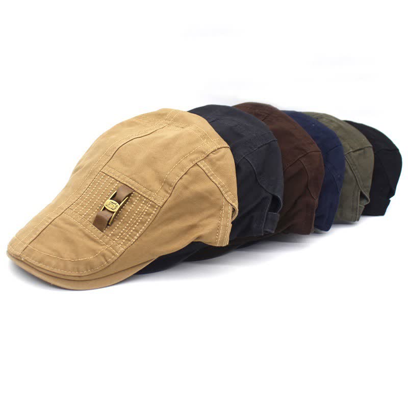 Freestyle Leather Strap I-Buckle Cotton Beret Cap - image 1