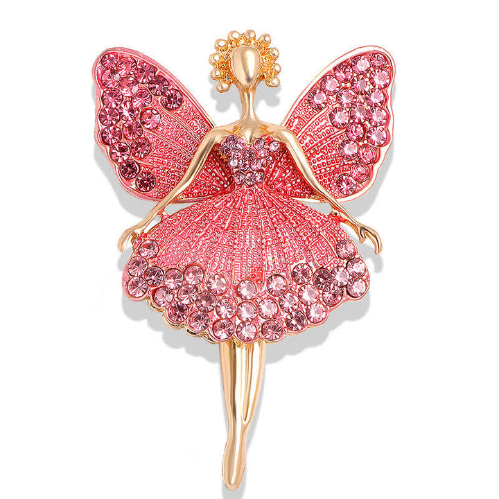 Women's Sparkly Dainty Dress Ballerina Brooch - Pink - image 5