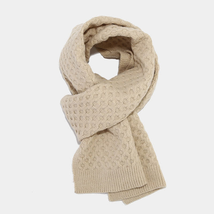 3Pcs Women's Criss Cross Knit Hat Scarf Gloves Set - image 2