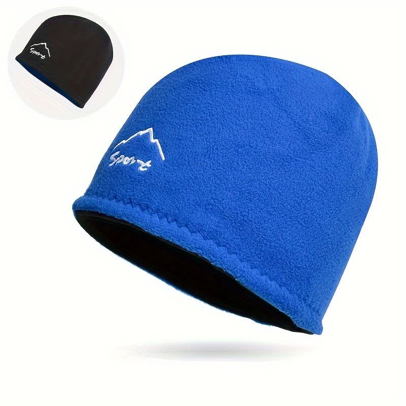 Windproof Polar Fleece Reversible Warm Hat - Blue - Adjustable (21 5/8"-23 5/8") - image 1