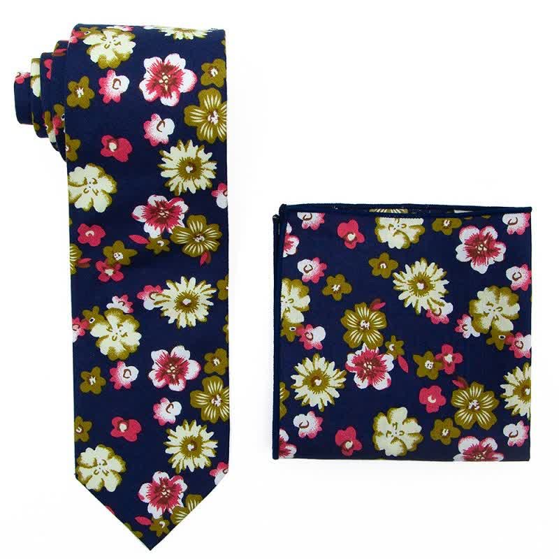 2Pcs Men's Bohemian Style Floral Necktie Set - Style #1 - image 1