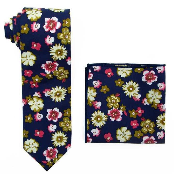 2Pcs Men's Bohemian Style Floral Necktie Set - Style #1 - image 1