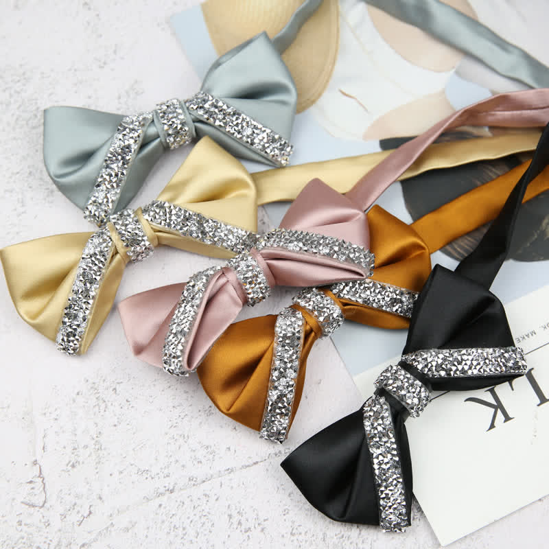 Men's Glittering Rhinestone Wedding Bow Tie - image 0