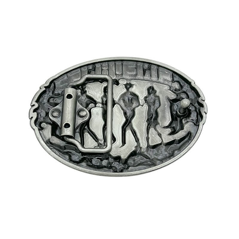 Men's DIY Western Line Dancing Buckle Leather Belt - image 1