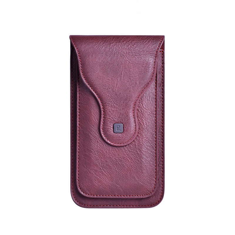 Magnetic Clip Double-layer Mobile Phone Case Belt Bag - Purple - image 14