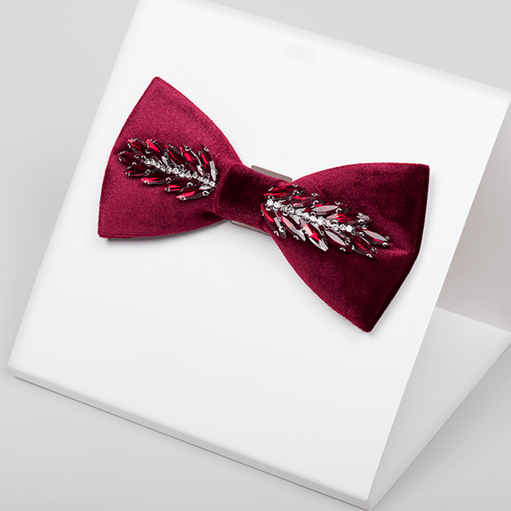 Men's Witty Crystal Velvet Bow Tie - image 3