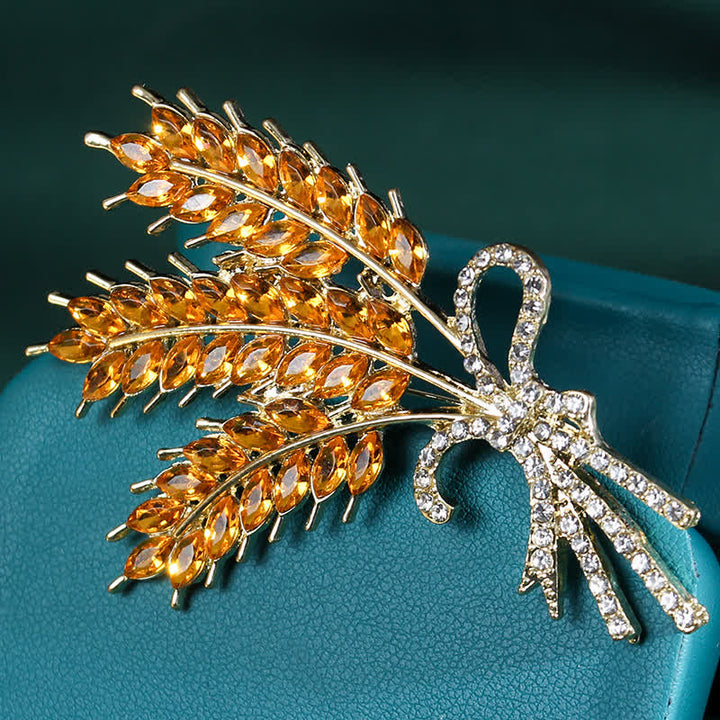 Women's Shiny Wheat Bowknot Brooch - image 3