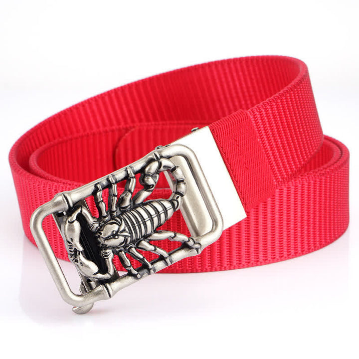 Men's King Scorpion Simple Nylon Belt - Red / Silver - 48" - image 23