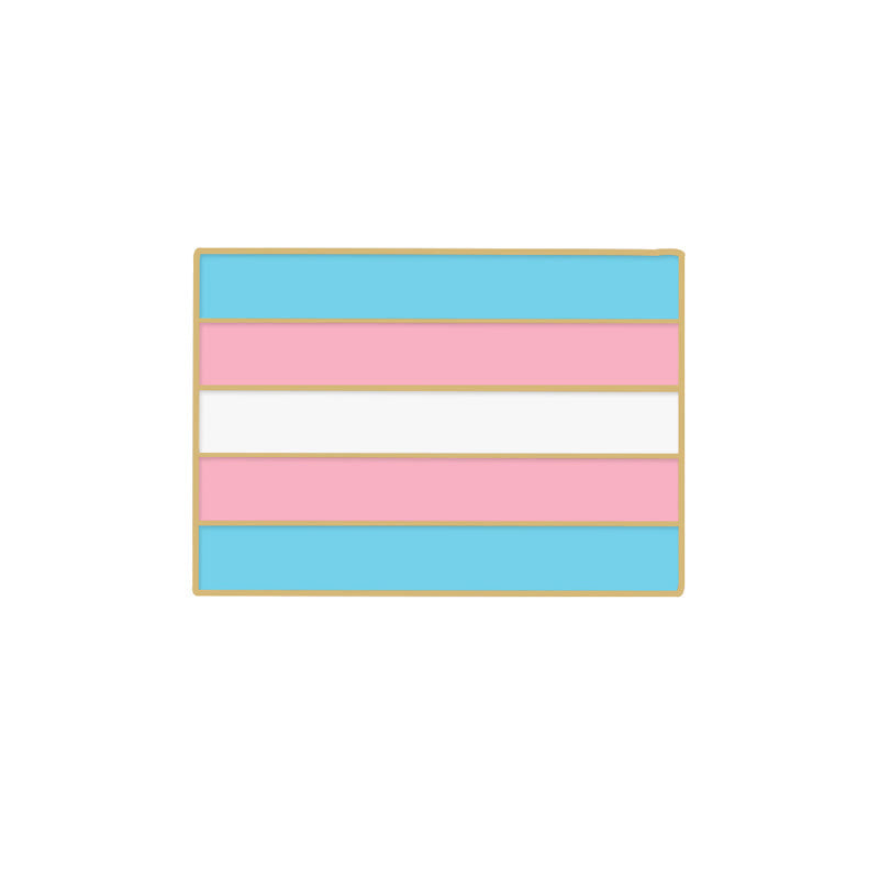 6Pcs Pride Day Pink & Blue Rainbow Flag Brooch