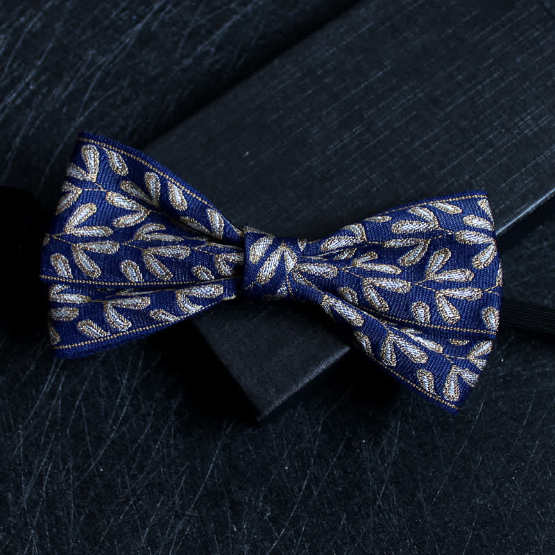 Men's Abstract Pattern Double Layers Bow Tie - Style #18 - image 19