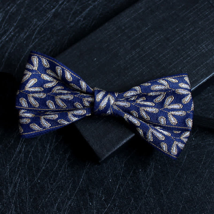 Men's Abstract Pattern Double Layers Bow Tie - Style #18 - image 19