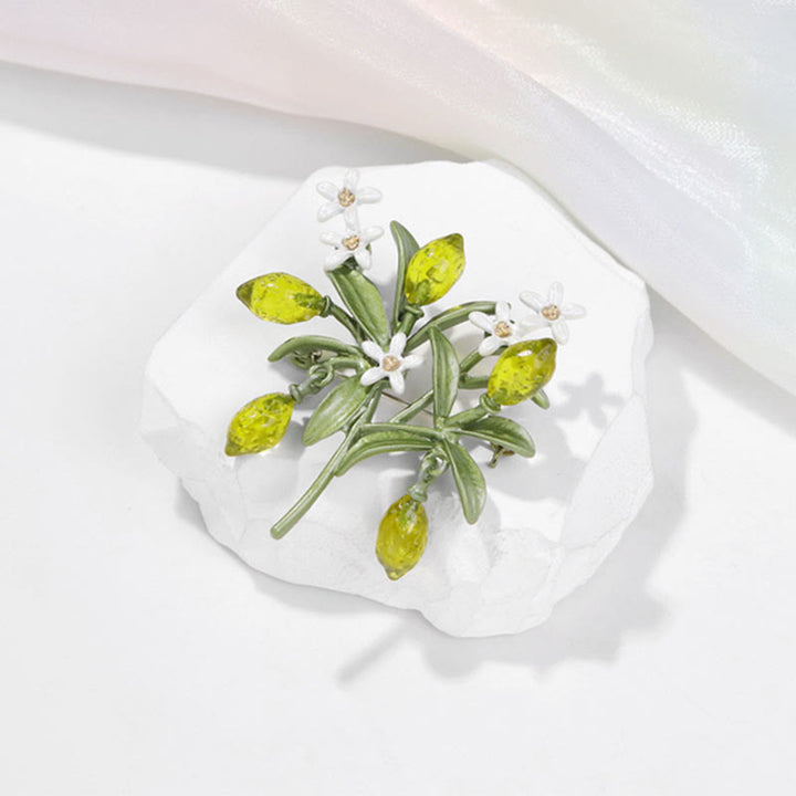 Women's Green Plant Lemon Drop Brooch  - image 2