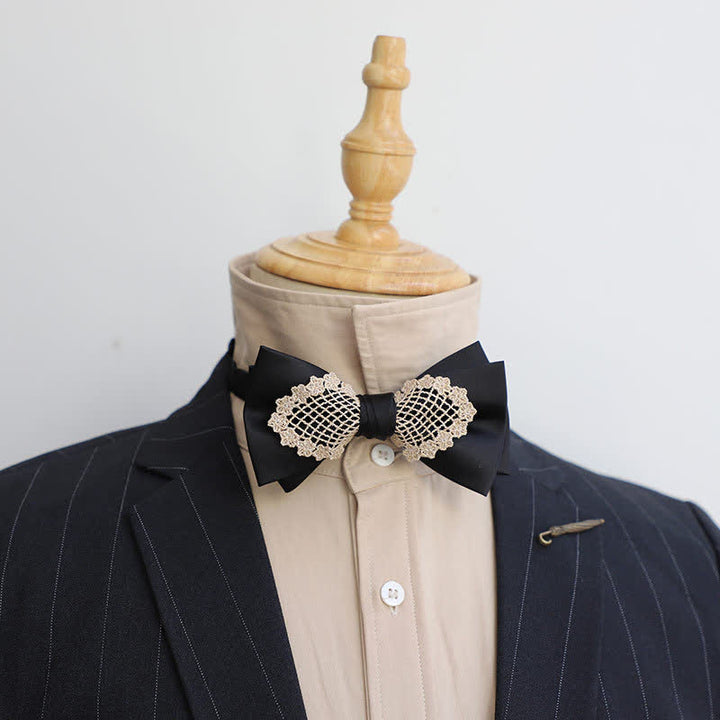 Men's Elegant Flower Lace Bow Tie - image 1