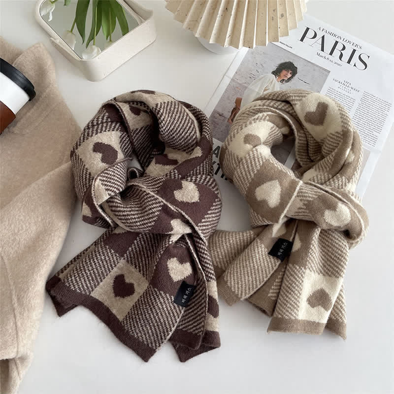 Women's Chunky Love Plaid Double-Sided Scarf - image 4