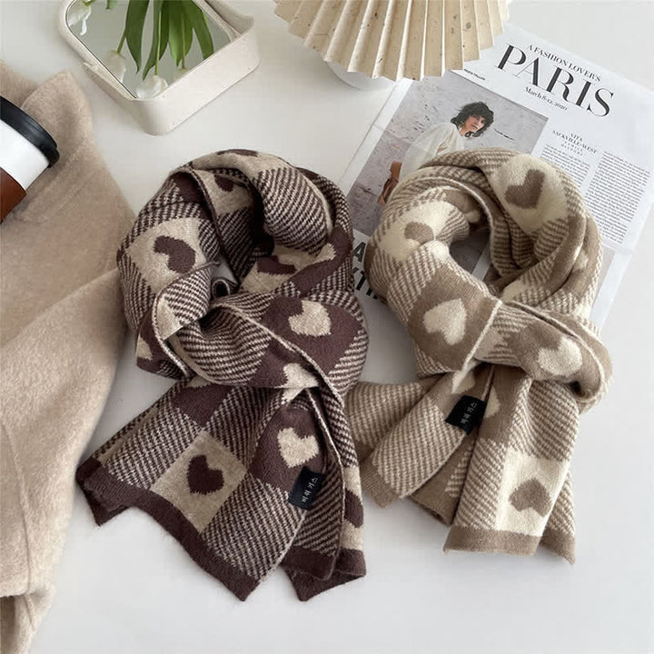 Women's Chunky Love Plaid Double-Sided Scarf - image 4
