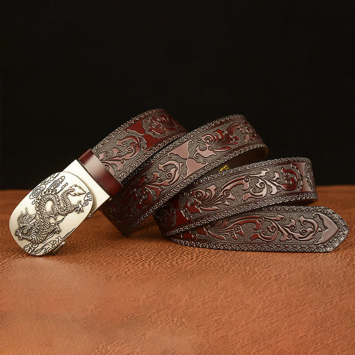 Men's Dragon Soaring In The Sky Leather Belt - image 16