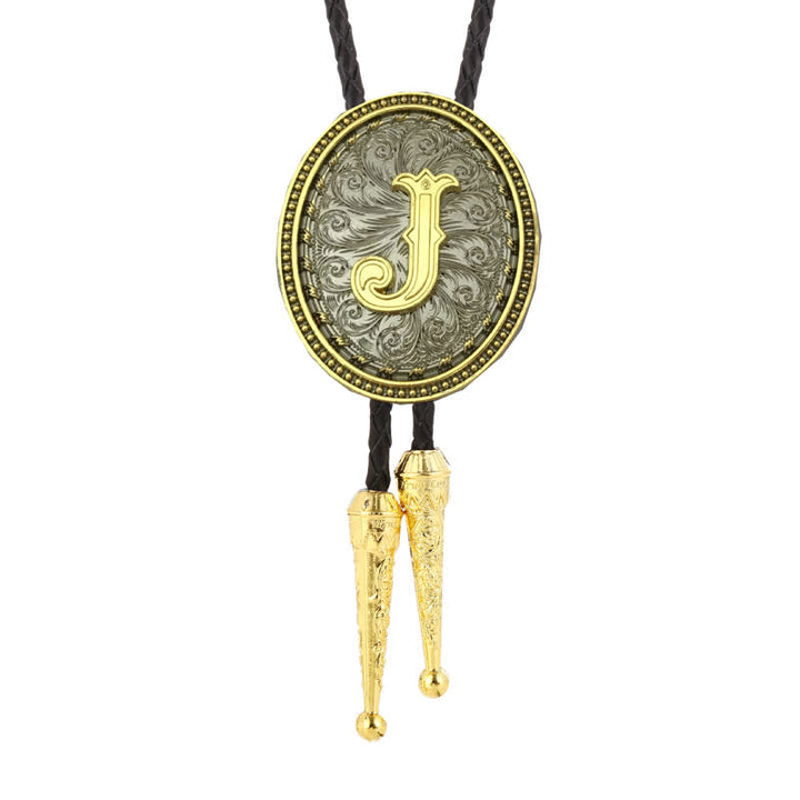 Western Cowboy Shirt Accessory Alphabet A To Z Bolo Tie - J - image 13