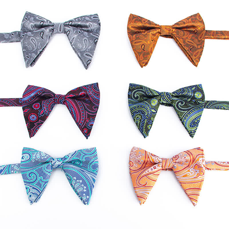 Men's Colorful Paisley Oversized Pointed Bow Tie - image 1