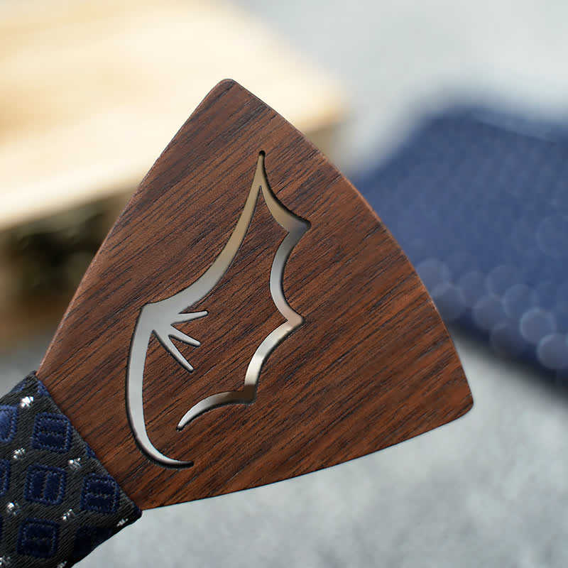 3Pcs Men's Demon Wings Wooden Bow Tie Set - image 4