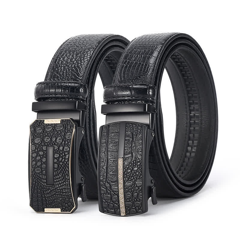 Men's Luxury Crocodile Skin Pattern Leather Belt - image 0