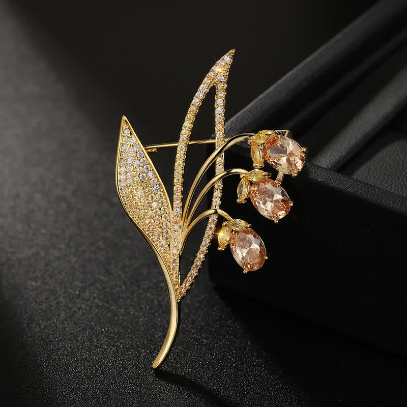 Women's Bellflower Lily Of The Valley Brooch - Yellow - image 0