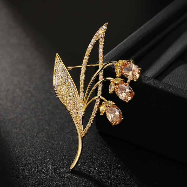 Women's Bellflower Lily Of The Valley Brooch - Yellow - image 0