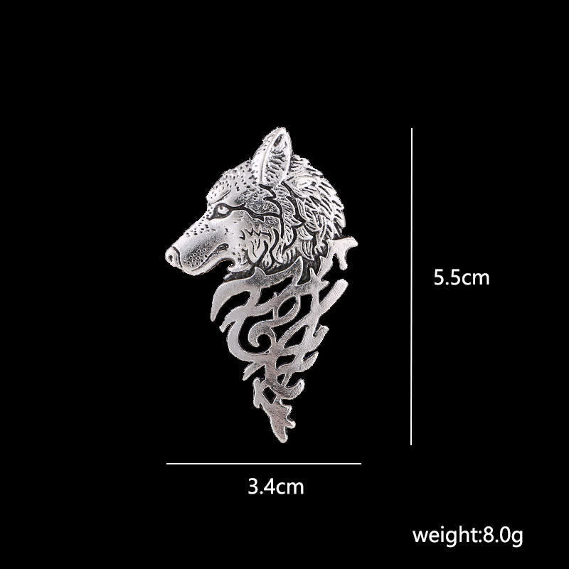 Men's Glamorous Hollow Wolf Head Brooch - image 7