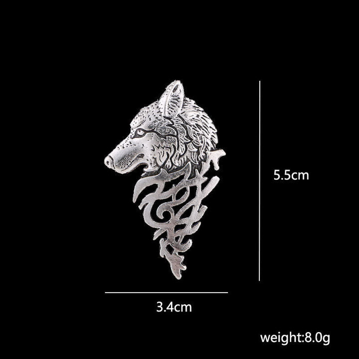 Men's Glamorous Hollow Wolf Head Brooch - image 7