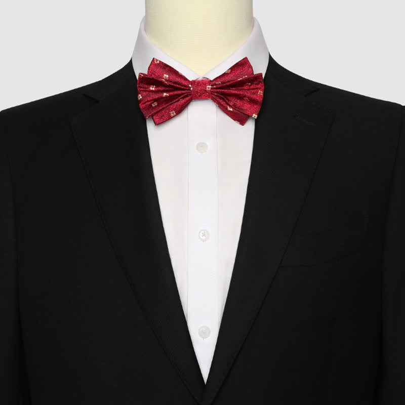 Men's Red Fragrant Tiny Flowers Bow Tie - image 1