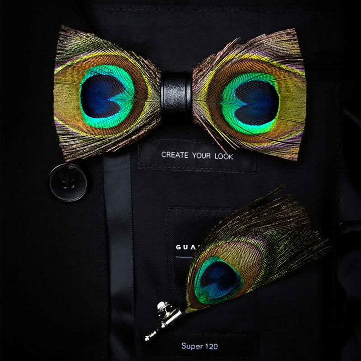 Yellow Peacock Feather Bow Tie Collection Bundle - image 4