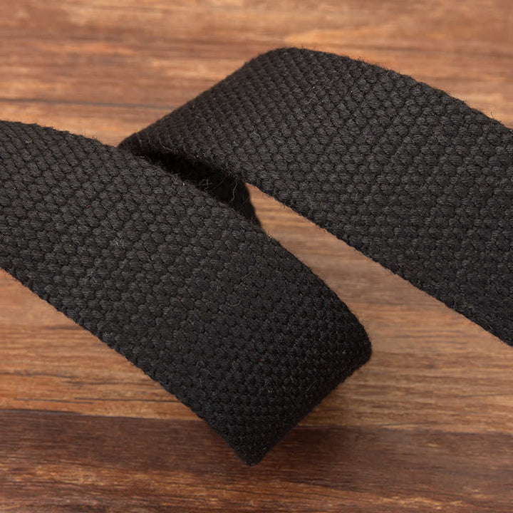 Men's Automatic Skull Buckle Woven Canvas Belt - image 2