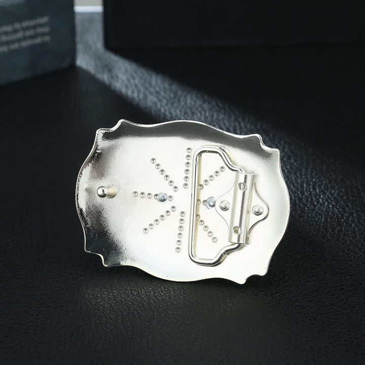 Men's DIY Golden Initial Letter Buckle Leather Belt - image 2