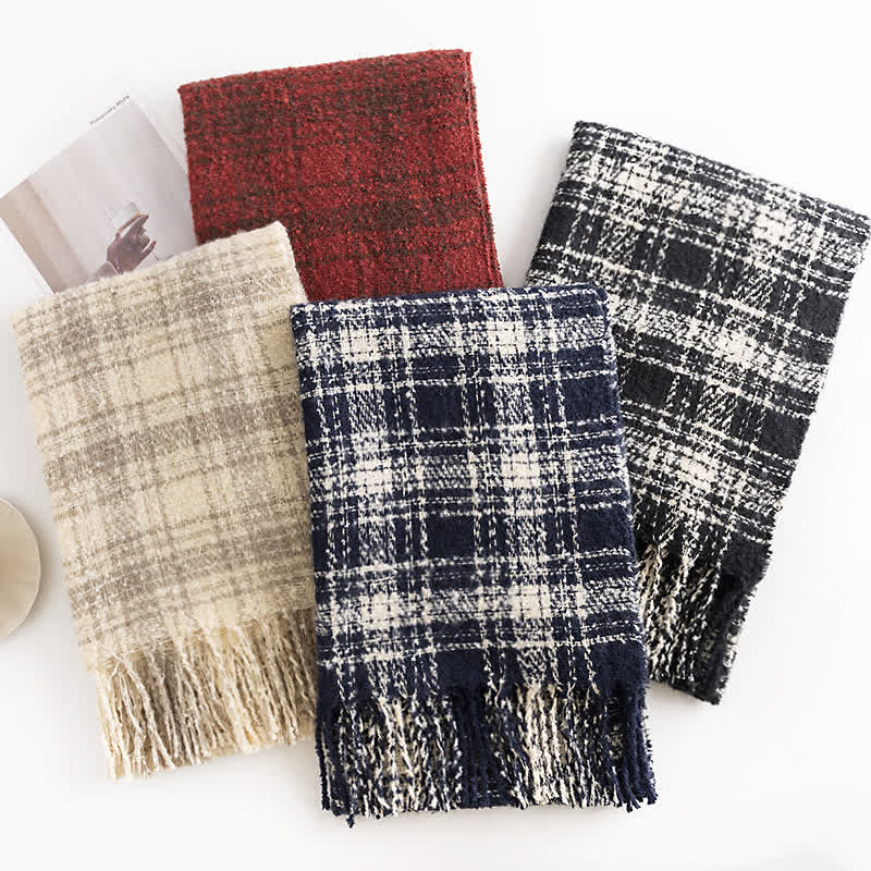 Women's Elegant Shawl Checkered Daily Scarf - image 1