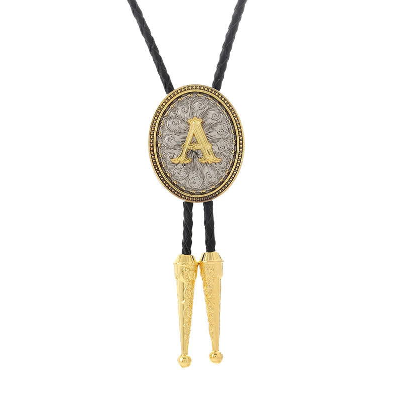Western Cowboy Shirt Accessory Alphabet A To Z Bolo Tie - image 0